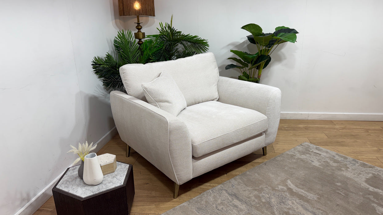 Sofology Hackney Fabric Loveseat Memory Foam Seats in Linen Look Chenille Mist
