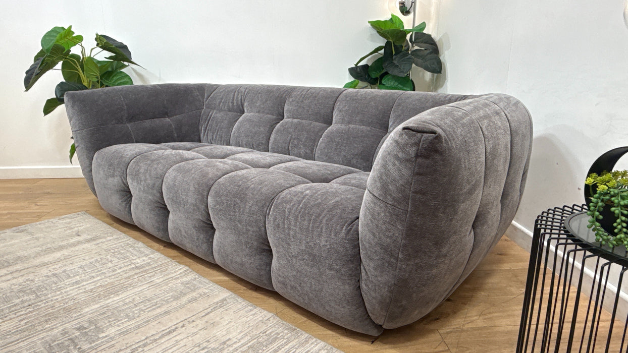 Sofology Lunar 3 Seater Fabric Sofa in Chenille Charcoal
