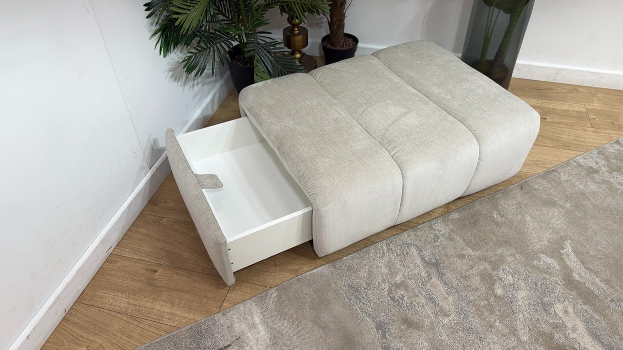 Sofology Waldorf Fabric Storage Footstool in Soft Chenille Linen