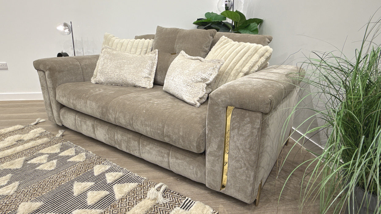 Sofology Oscar 2 Seater Fabric Sofa in Textured Chenille Stone