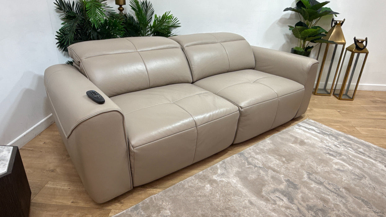 Sofology The Riviera Leather 3 Seater in Trusty Embossed Stone