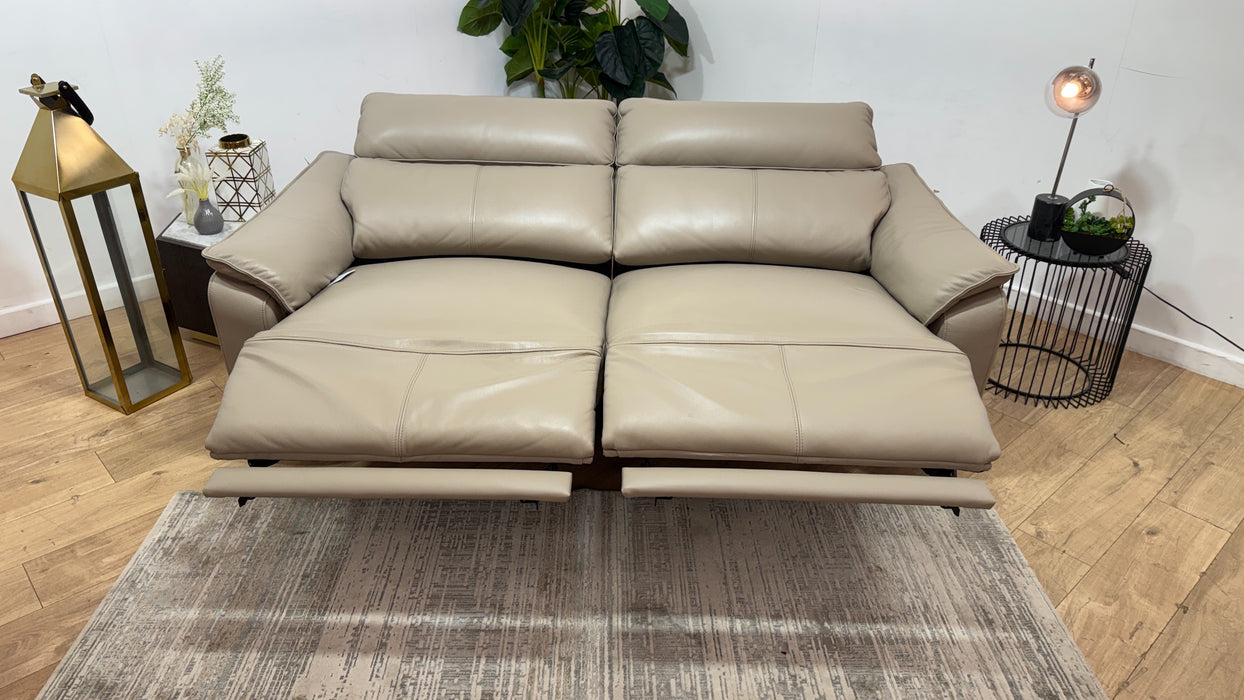 Sofology Arlo Leather 2.5 Seater Power Recliner in Trusty Embossed Stone