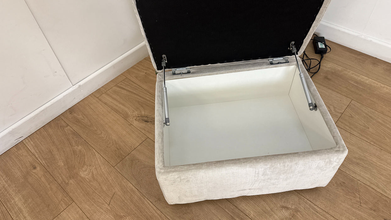 Sofology Mayfair Fabric Storage Footstool in Luxury Chenille Mist