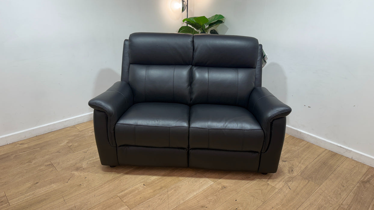 Sofology Bradie Leather 2 Seater in Trusty Embossed Jet Black