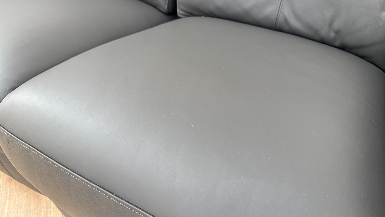 Sofology Metropolitan Leather 2 Seater Power Recliner in Trusty Matt Charcoal