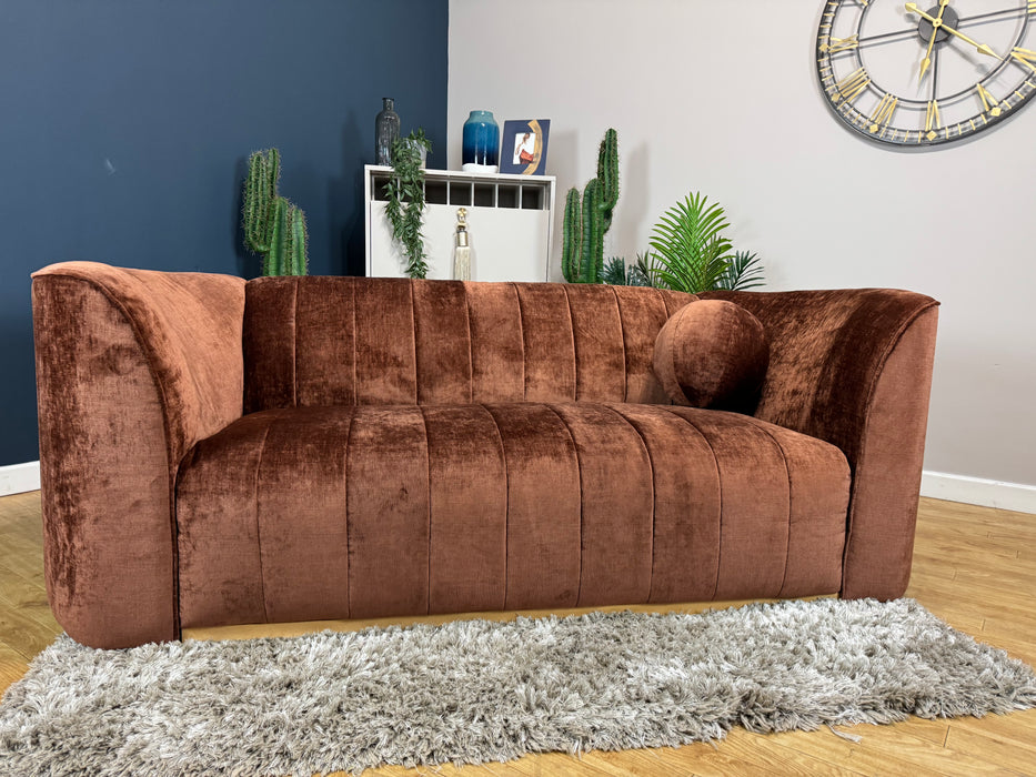 The Fitzrovia Fabric 2 Seater - Matt Velvet Rust Mix without Trim (WA2)