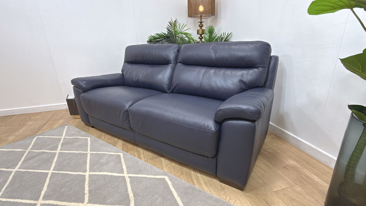 DFS Tristan Leather 3 Seater in Blue