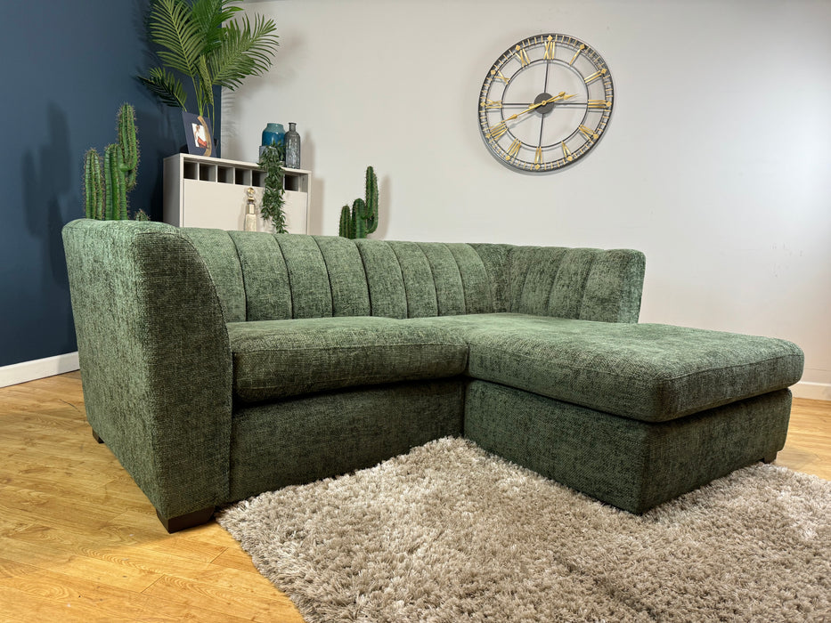 Downtown Fabric 4 Seater Chaise - Basketweave Forest Green - ( WA2 )