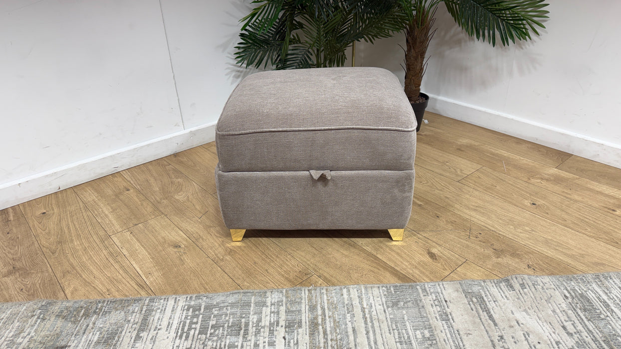 Sofology Remy Fabric Small Storage Footstool in Soft Chenille Wicker