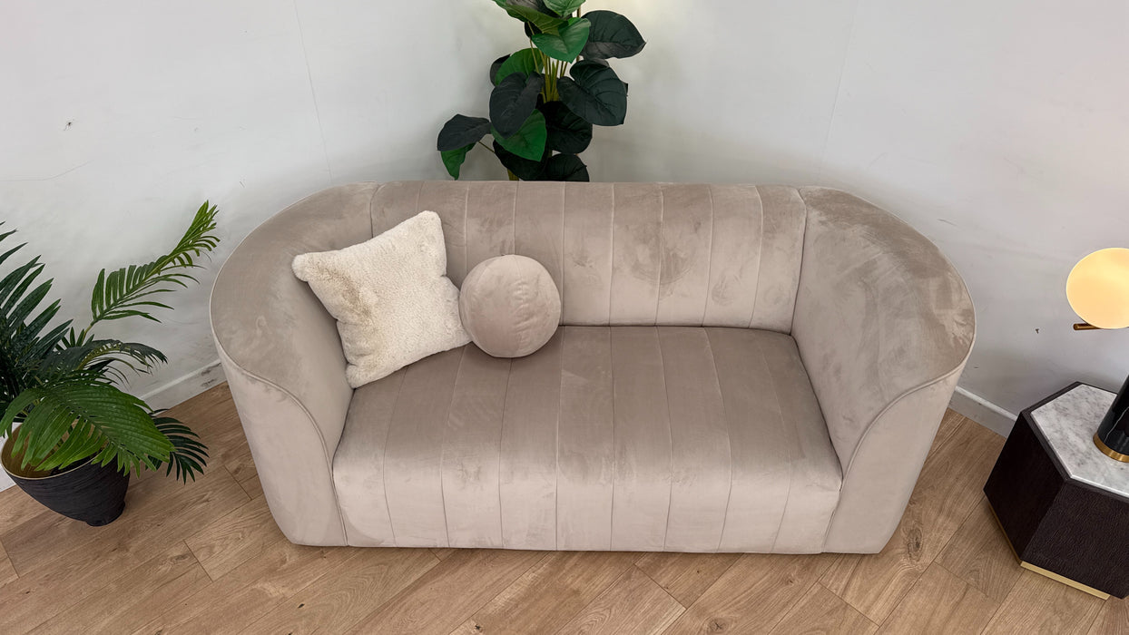 Fitzrovia 2 Seater Sofa - Fabric Velvet Stone Mix