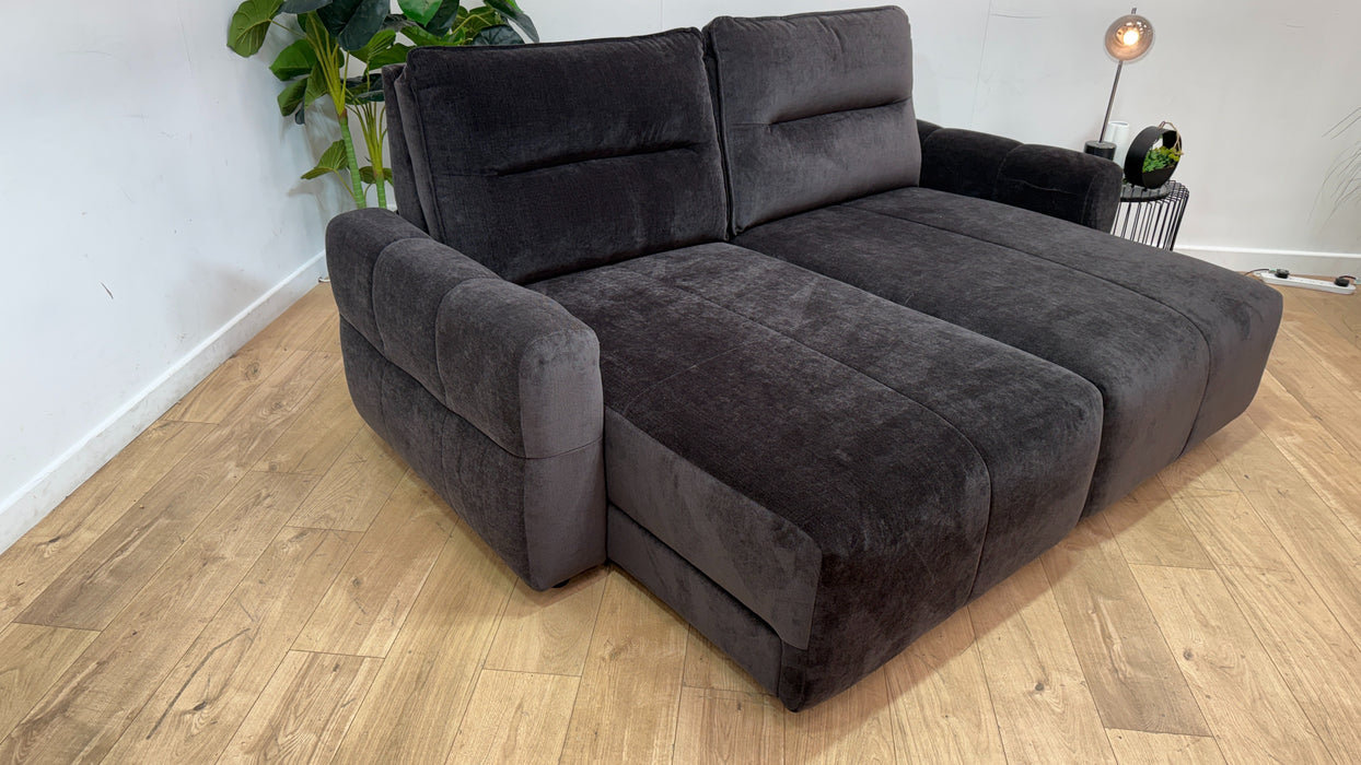 Sofology Sanctuary Fabric 3 Seater Double Power Chaise Power Motion Back in Relaxed Chenille Raisin