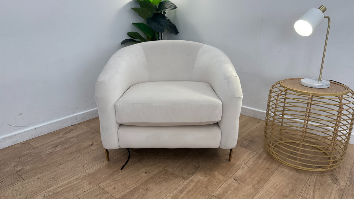 Sofology The Oscar Accent Chair in Super Matt Velvet Ecru Mix