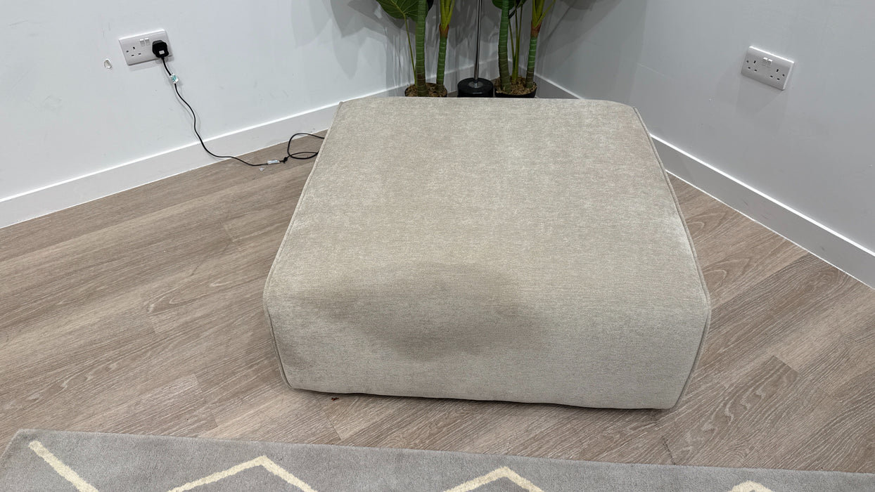 Sofology Moderna Fabric Designer Footstool in Chenille Wicker All Over