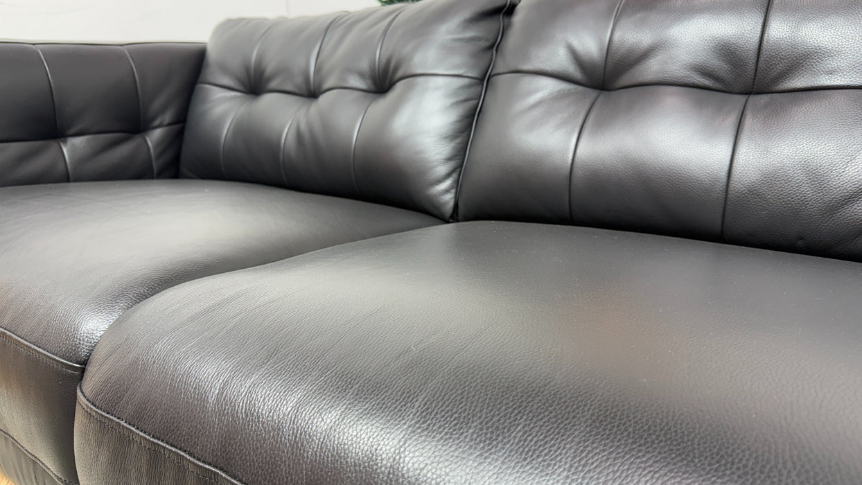 Sofology The Muse Leather 2.5 Seater in Trusty Embossed Jet Black