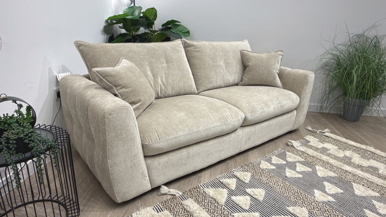 Sofology Hudson Fabric 3 Seater in Luxury Sherpa Pebble