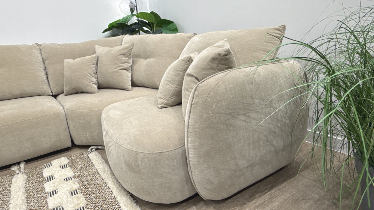 Sofology Sydney 3 Corner 1.5 Fabric Sofa in Mushroom