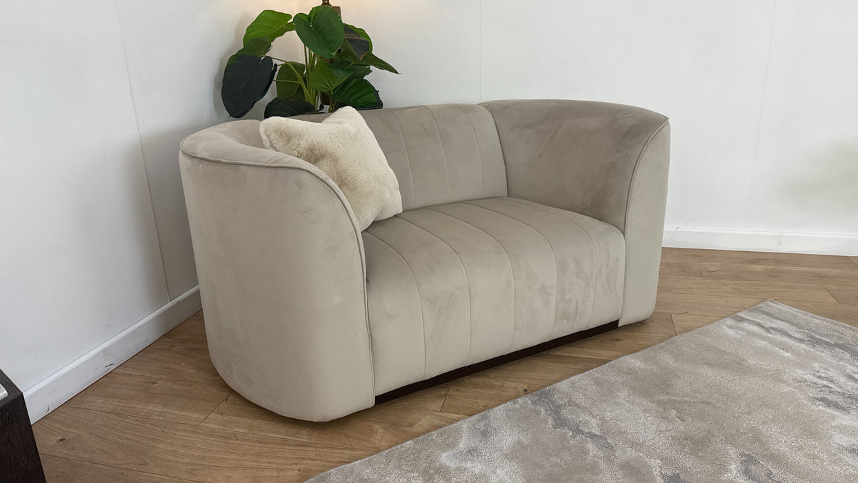 Sofology The Fitzrovia Fabric Loveseat in Matt Velvet Stone Mix With Trim