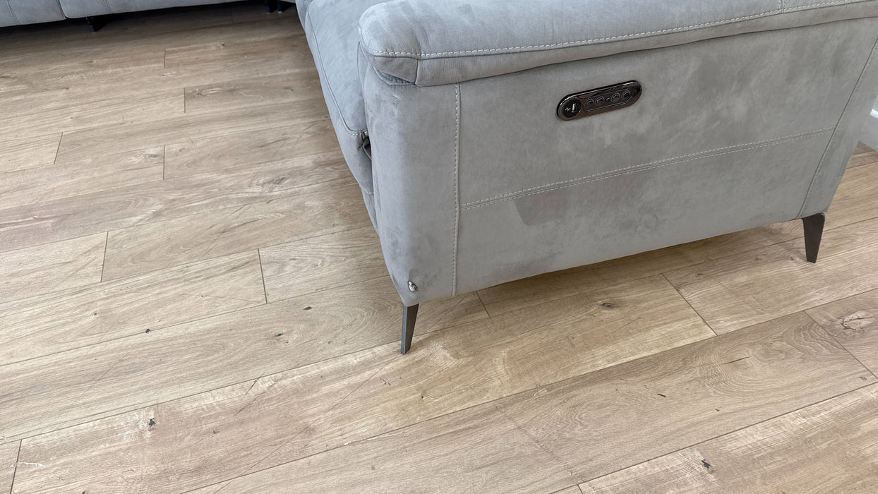 Sofology The Illinois 2 Corner 2 Fabric Recliner Sofa in Lifestyle Textured Charcoal