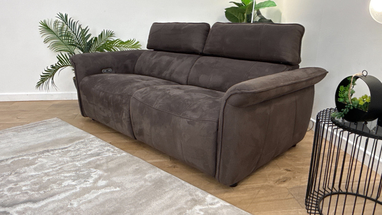 Sofology Cadenza Fabric 2.5 Seater Power Recliner/Headrest in Altara Cappuccino