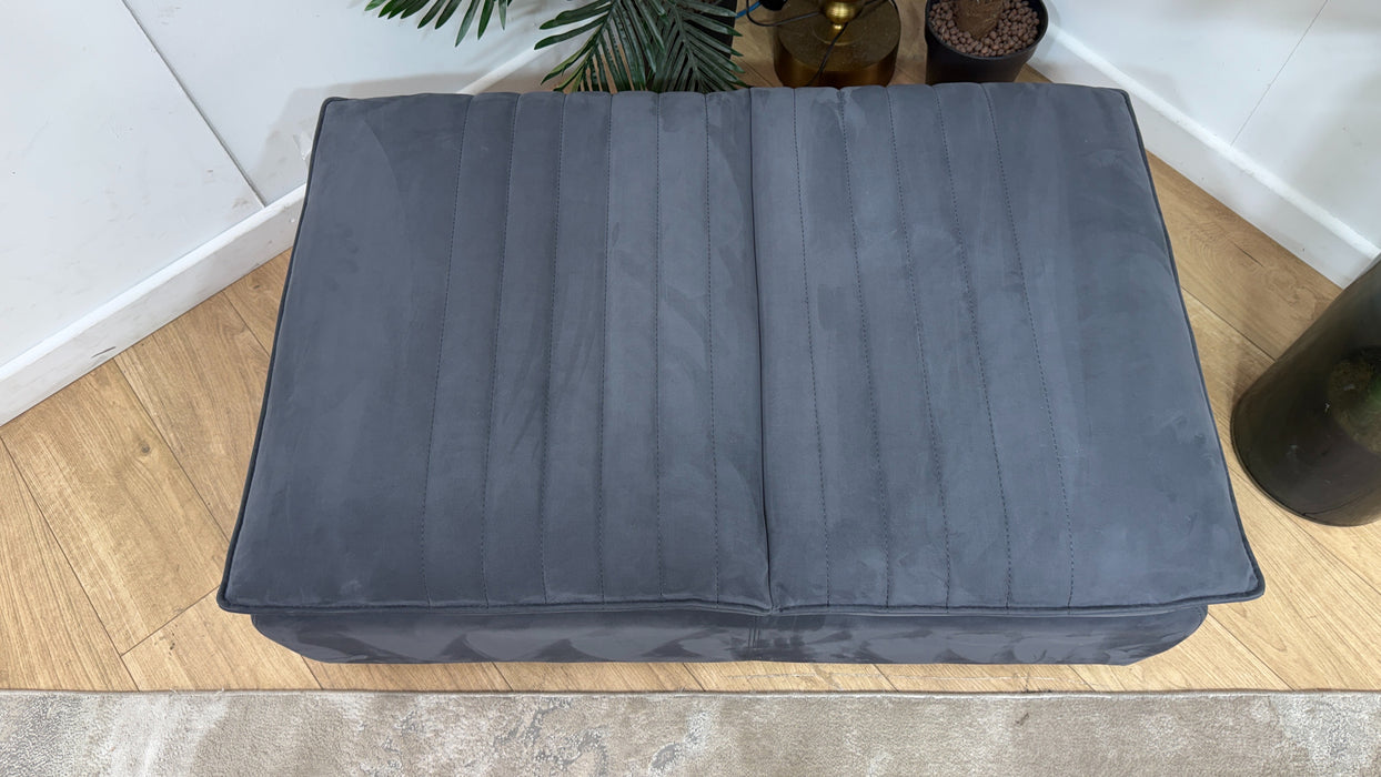 Sofology Arlington Fabric Dual Storage Footstool in Lifestyle Nubuck Feel Steel Grey