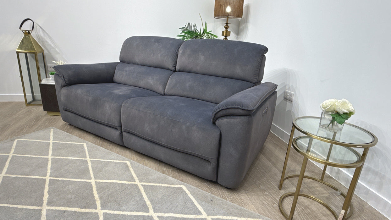 Sofology Hugo Fabric 2.5 Seater Power Recliner/Headrest in Lifestyle Flecked Charcoal