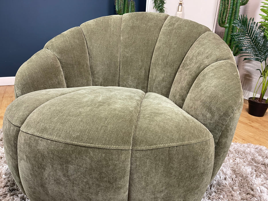 Nobu Fabric Swivel - Relaxed Chenille Olive (WA2)