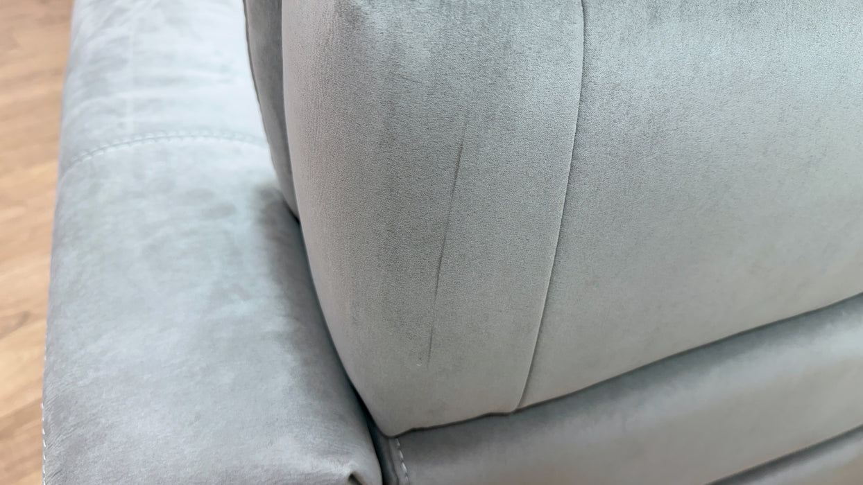 Sofology Illinois Fabric 2 Seater Power Recliner/Headrest in textured fabric grey