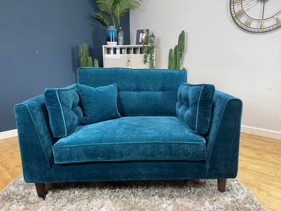 Cricket Loveseat Limited Edition Soft Chenille Teal Fabric (WA2)