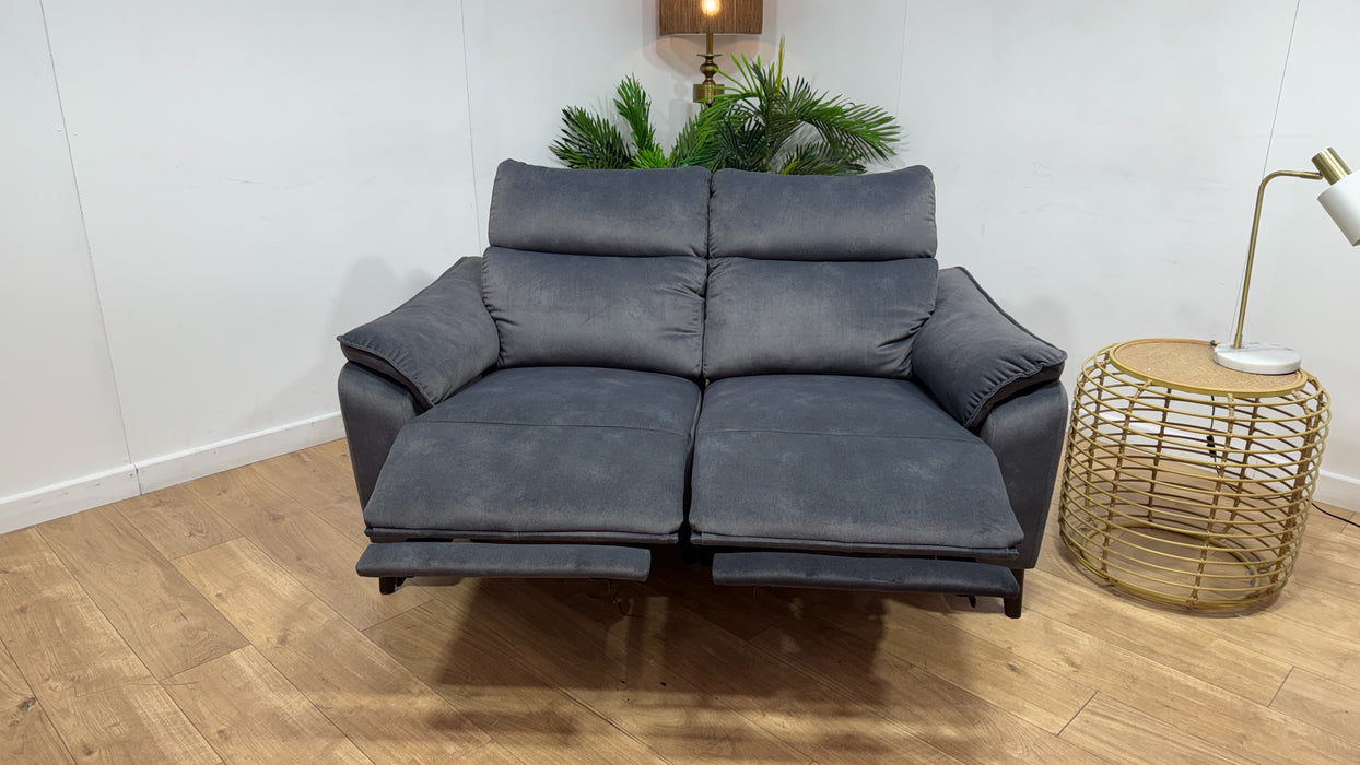 Sofology Arlo Fabric 2 Seater Power Recliner/Headrest in Lifestyle Flecked Charcoal