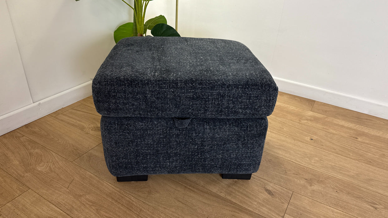 DFS The Fontaine Express Fabric Storage Footstool in Navy Combination