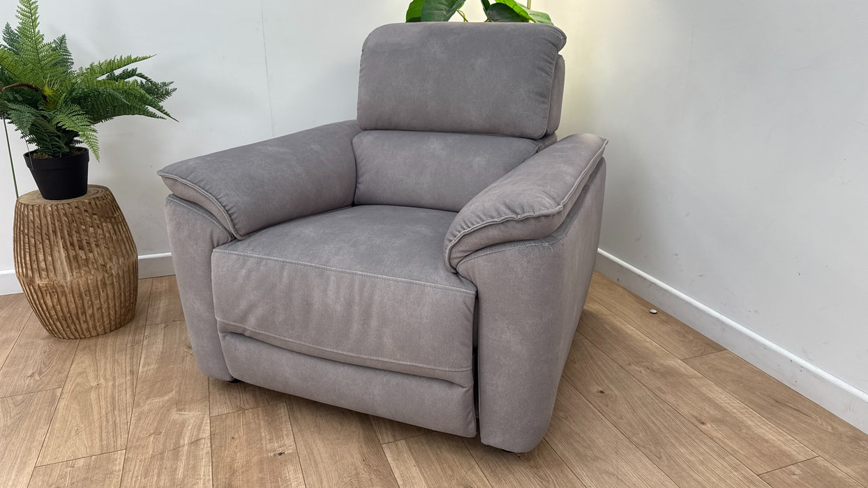 Sofology The Hugo Recliner Chair in Lifestyle Flecked Fabric Stone