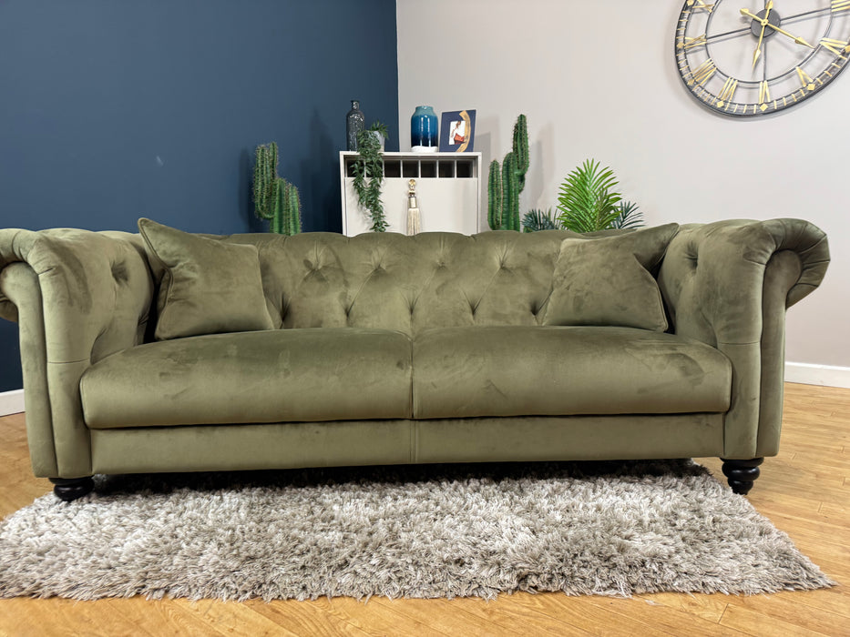 Balmoral Ltd Edition Fabric 3 Seater - Matt Velvet Moss (WA2)