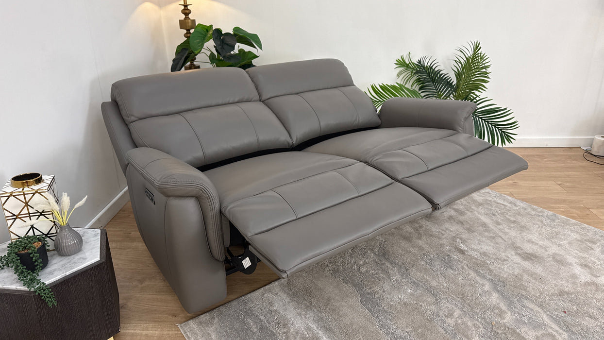 Sofology Sample Leather Recliner 2.5 Seater in Elephant