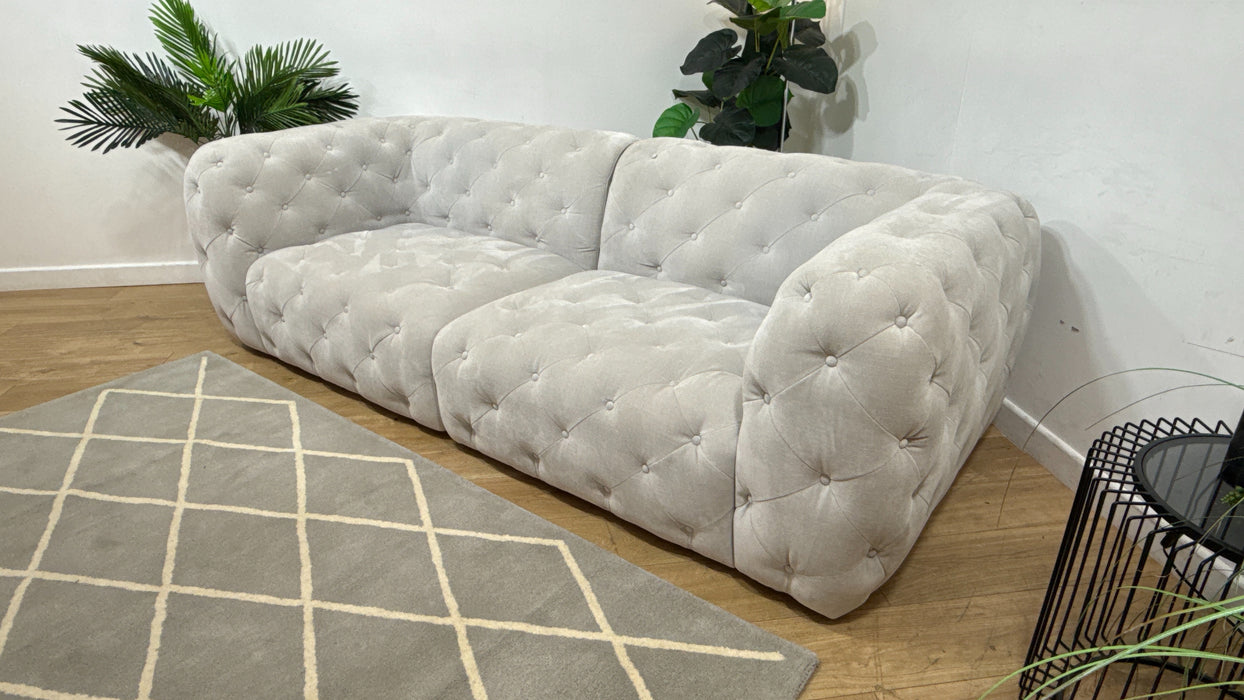 Sofology Venezia Fabric 3 Seater in Relaxed Chenille Stone