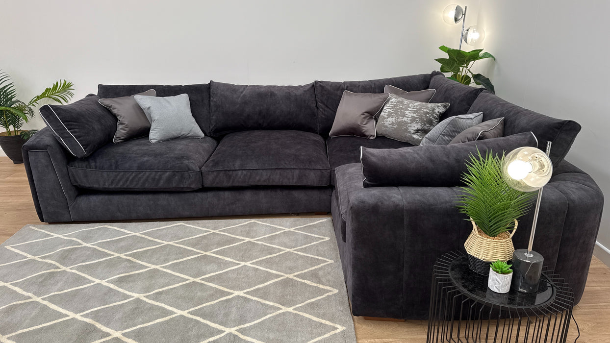 Emperor 3 Corner 1.5 Corner Sofa - Fabric - Lucerne Charcoal