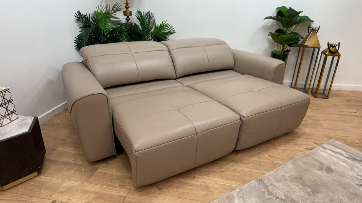 Sofology The Riviera Leather 3 Seater in Trusty Embossed Stone