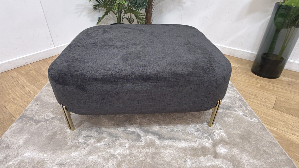 Sofology The Westwood Designer Footstool in Chenille Black Allover