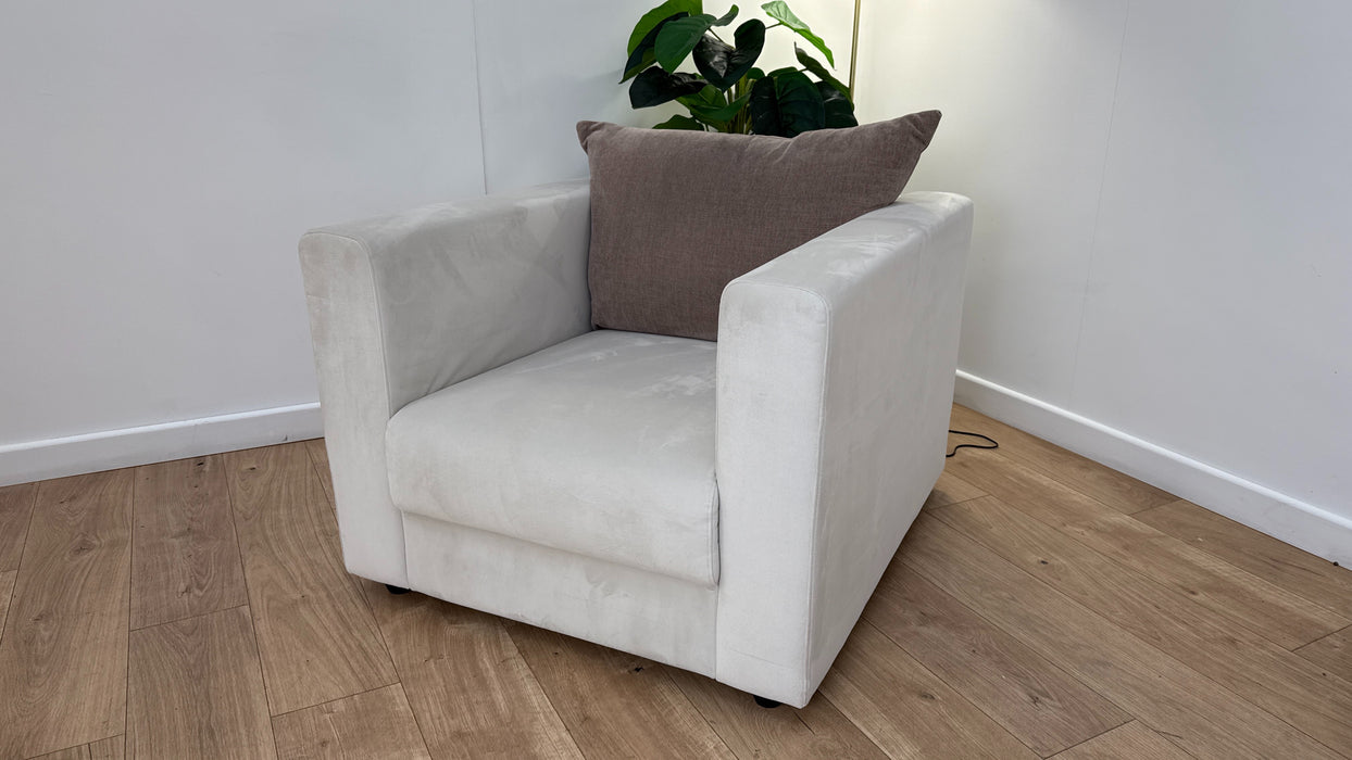 Sofology The Strand Fabric Chair in Matt Velvet Milk