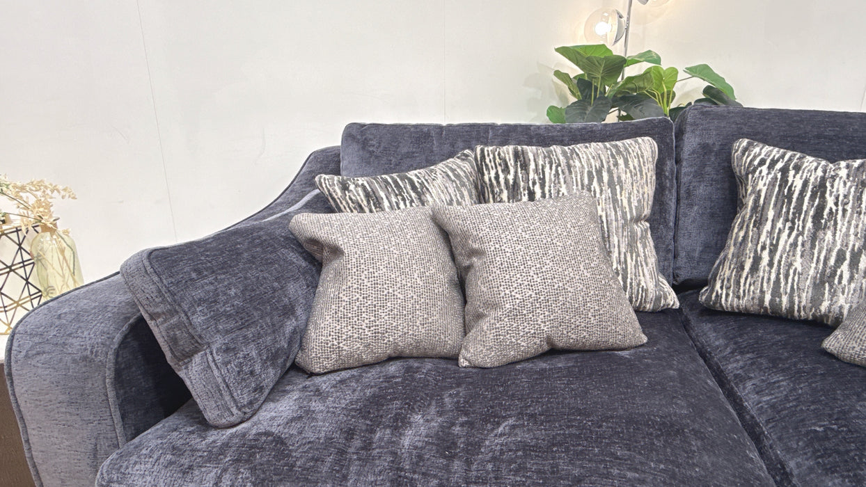 Sofology Bellagio 3 Seater Split Reversible Feather Flex Interior in Chunky Luxe Chenille Ink Mix