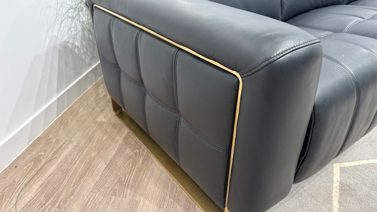 Sofology Marvella Leather 3 Seater in Trusty Sheen Jet Black