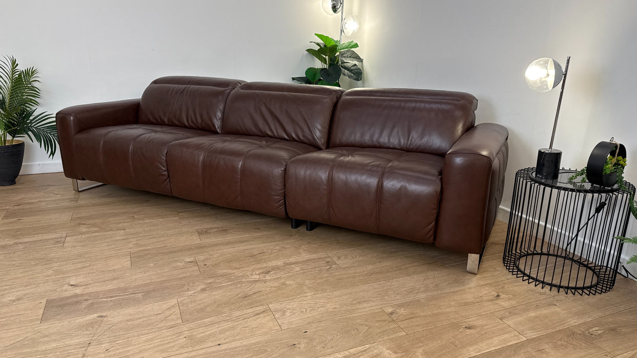 Sofology The Marvella 4 Seater Leather Sofa in Trusty Sheen Leather Chocolate