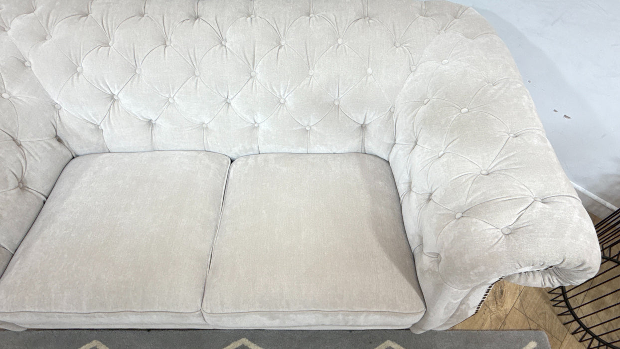 Sofology Darcy Fabric 2 Seater with Studs in Relaxed Chenille Cotton