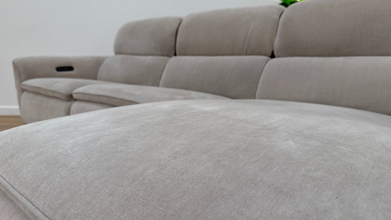 Sofology The Viento 3 Seater Fabric Recliner Chaise in Chenille Cotton