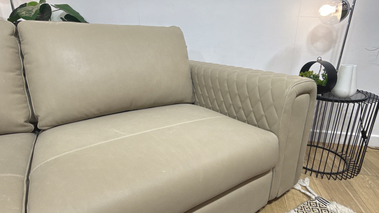 Sofology Firenze Leather 3 Seater in Character Vintage Stone