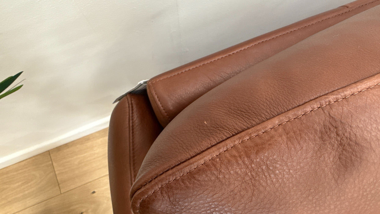 Sofology Adler Leather Asymmetric 4 Seater in Relaxed Soft Brown