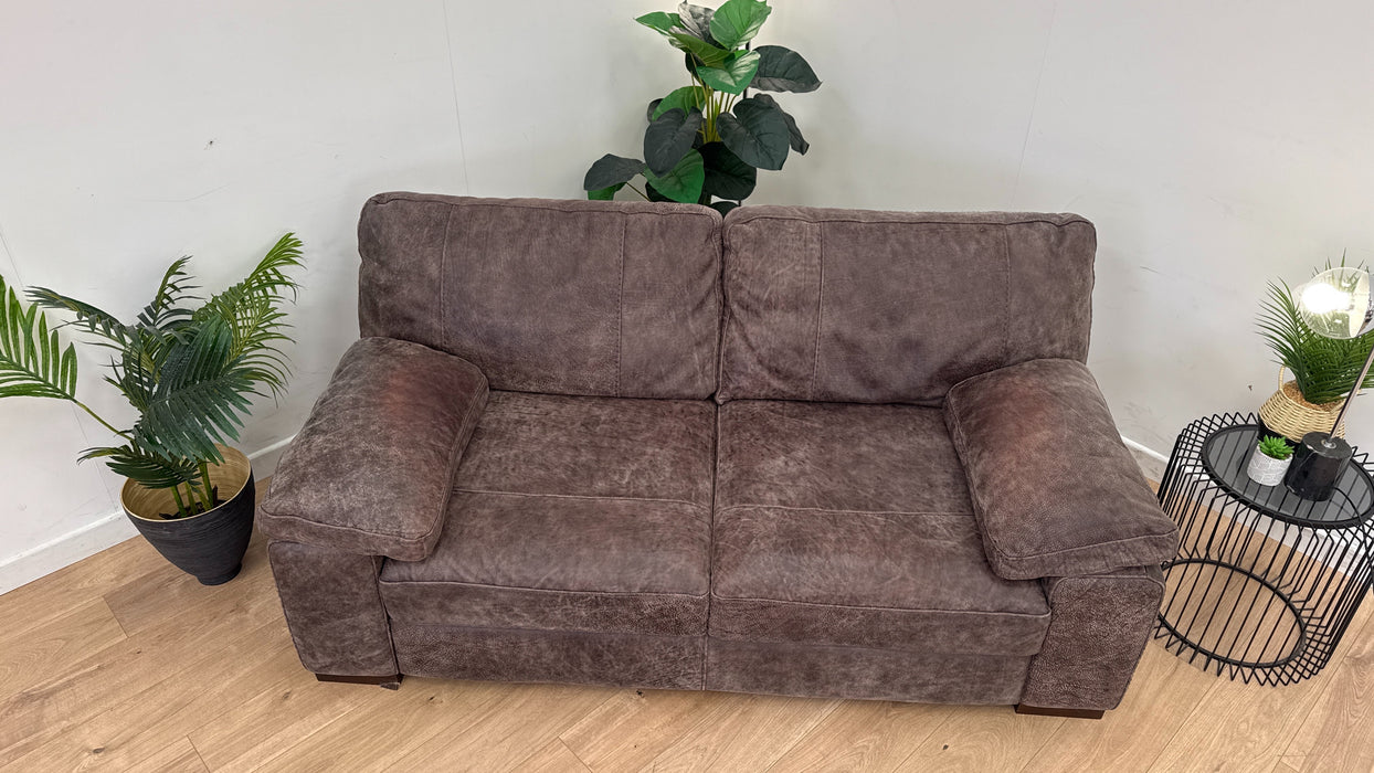 Linara 2 Seater - Leather Sofa - Utah Brown