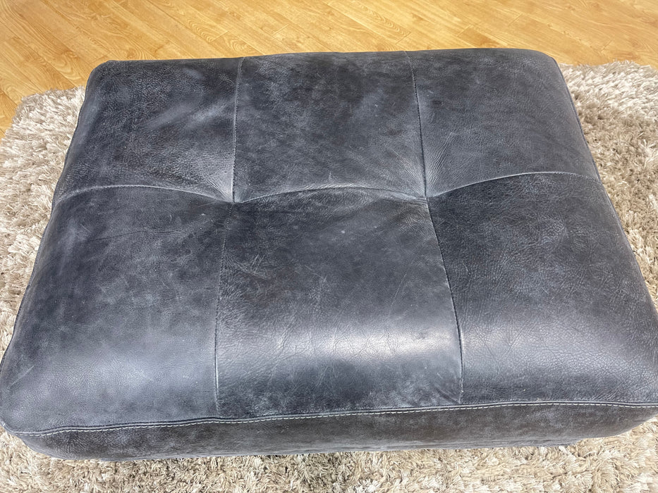 Huntsman Leather Footstool - Utah Grey  - ( WA2 )