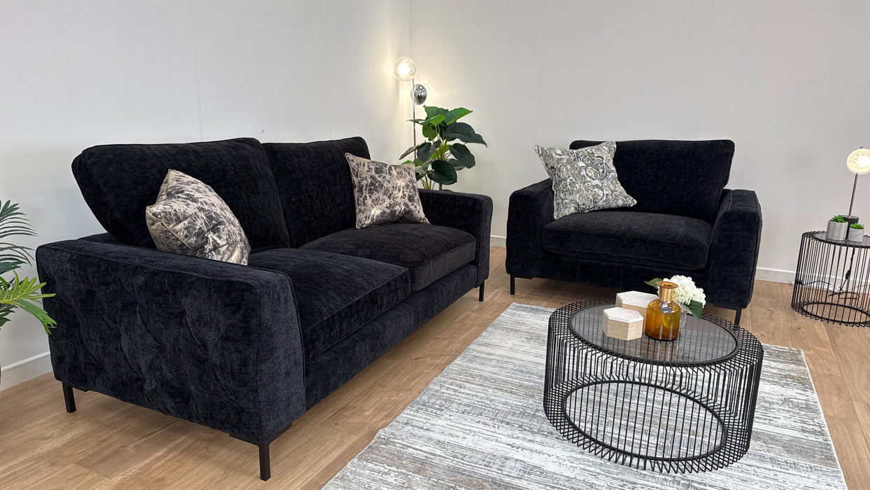 Rococo 3 Seater Fabric Sofa + Loveseat Bundle