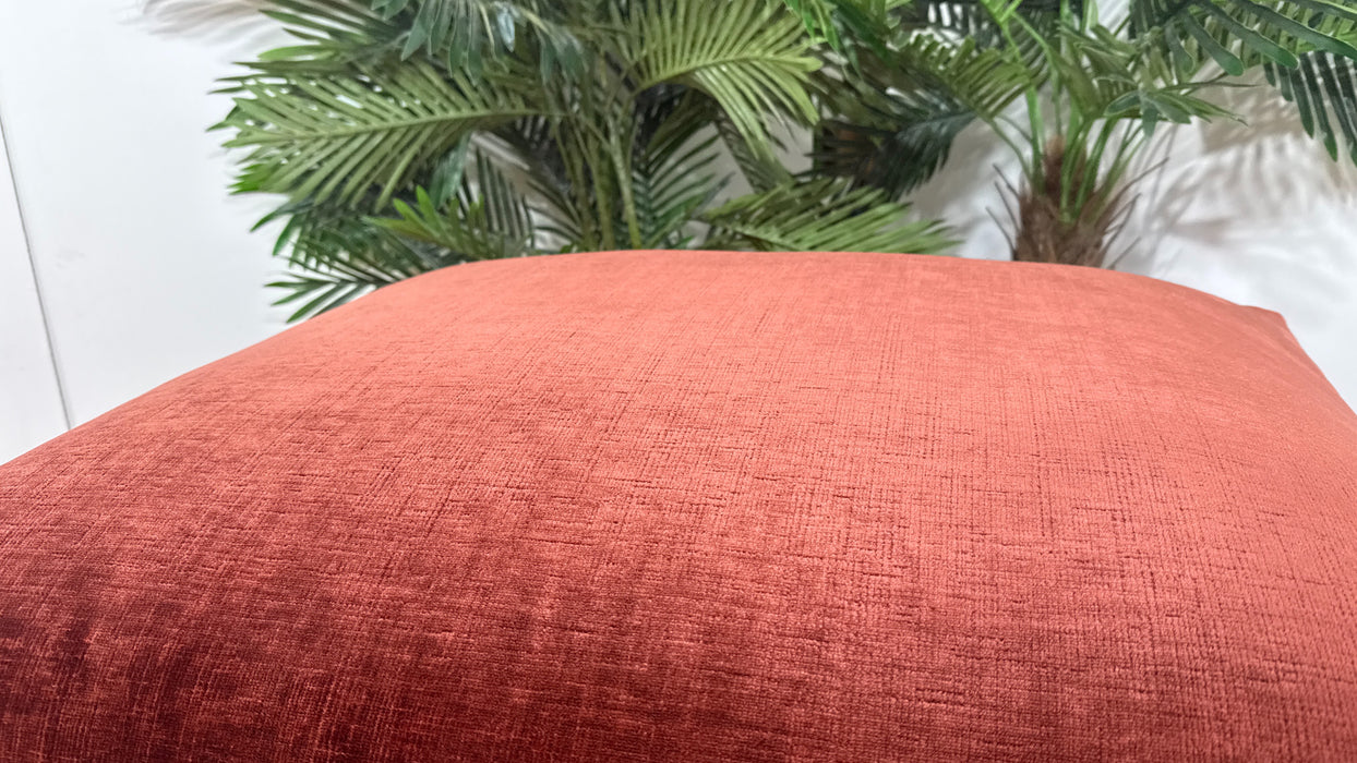 Sofology Georgio Fabric Designer Footstool Extra Flex Interior in Luxe Chenille Burgundy