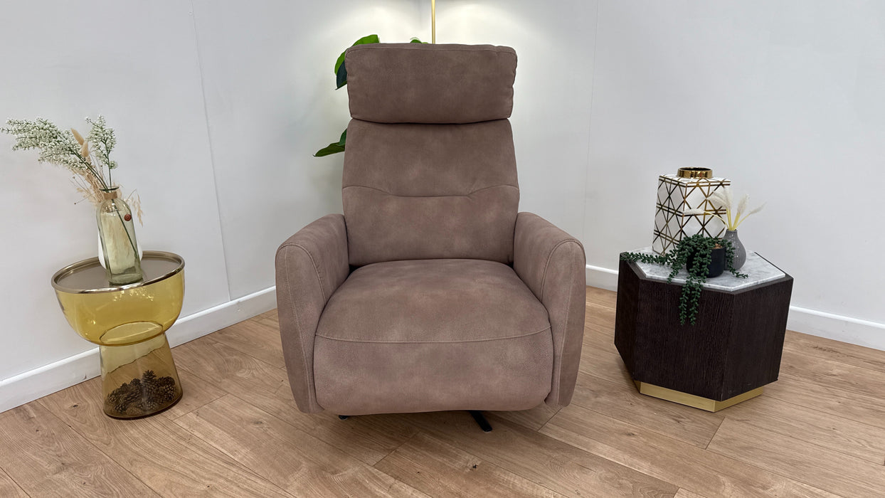 Sofology Monroe Fabric Chair Power Recliner in Lifestyle Mottled Latte